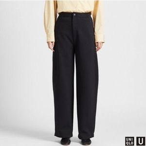 Black Uniqlo U Twill Wide Leg Pants Trousers